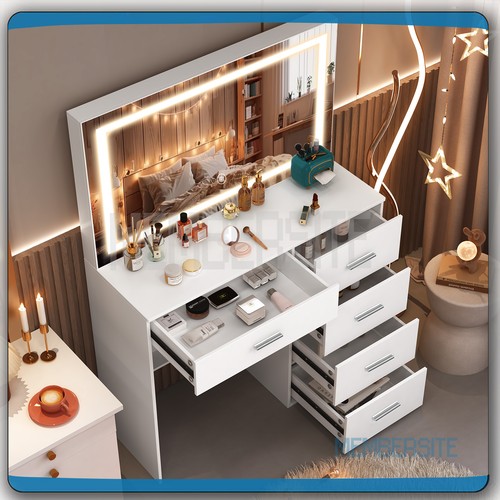 White makeup vanity table - table, with