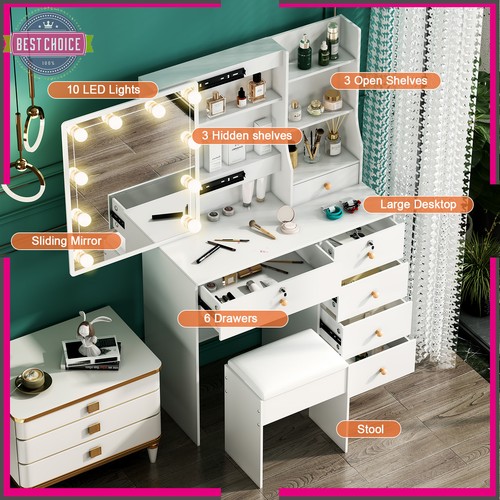 Dressing desk with - desk, lighted