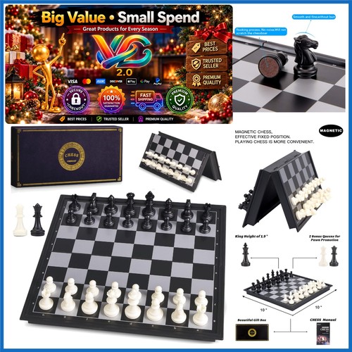 Inch magnetic folding chess - 10,