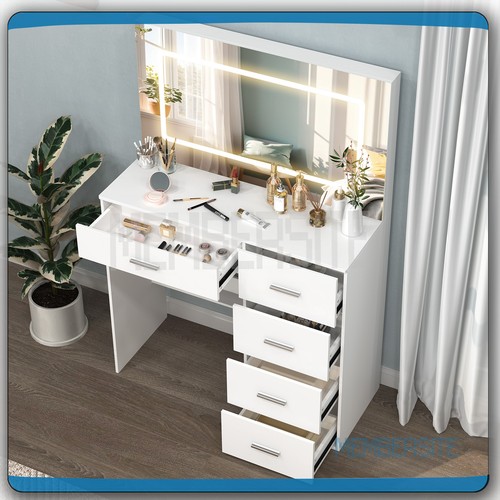 White makeup vanity table - white,