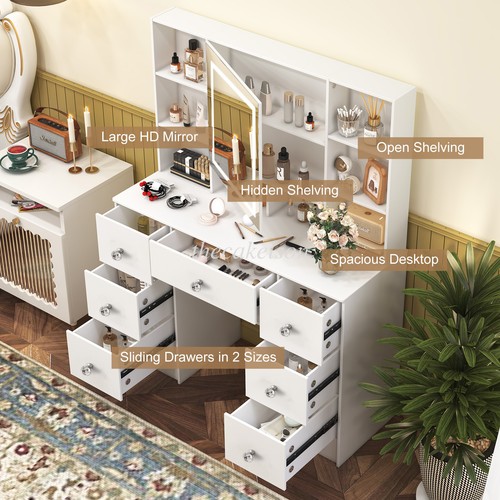Vanity makeup desk set - vanity, led