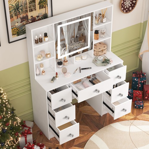 White dressing table - white,