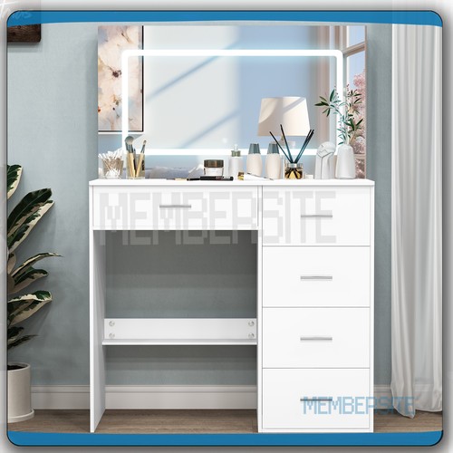 Makeup vanity table with large - table,