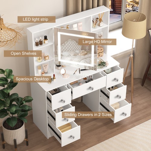 Vanity desk set with touch - desk,